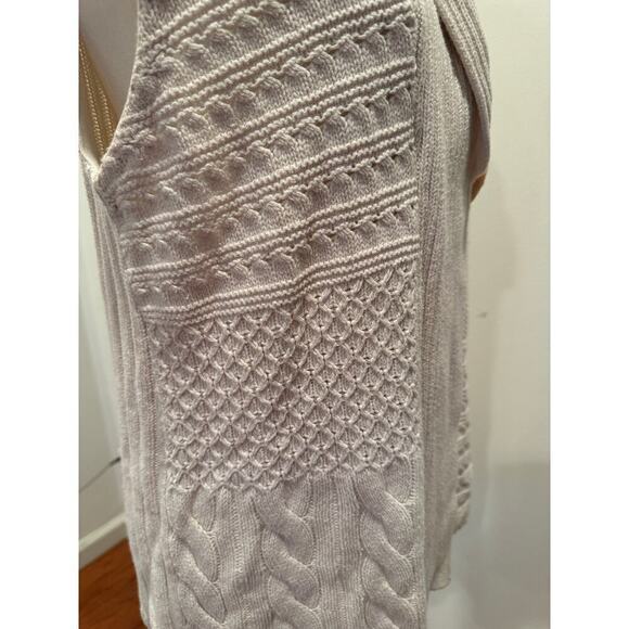 CHAPS Long Sleeve Off White/Cream Cotton Blend Cardigan - Large - Picture 5 of 9